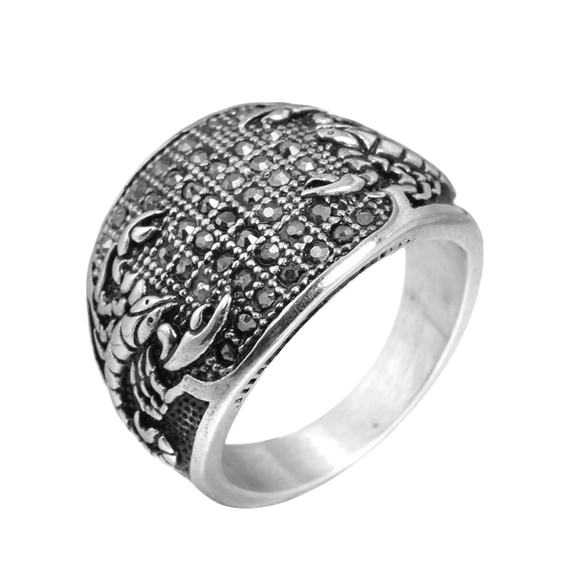 Casual Retro Scorpion 316 Stainless Steel Rhinestones 18K Gold Plated Unisex Rings