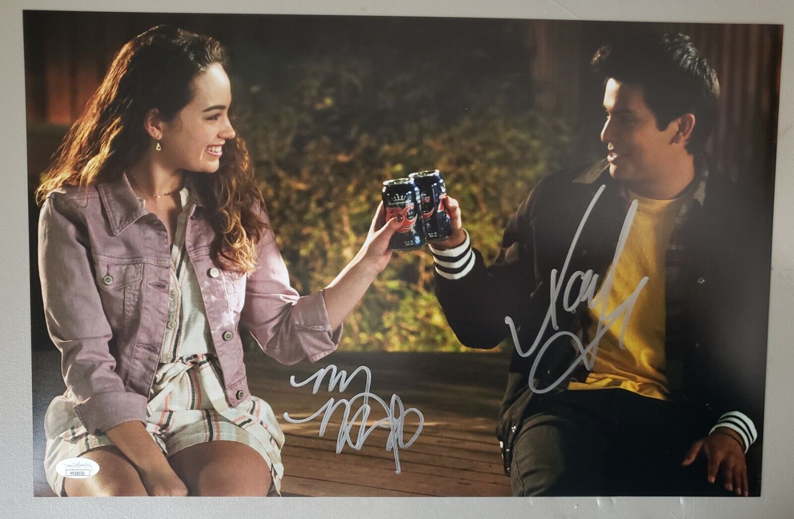11x17 Autographed by Xolo Maridue?a and Mary Mouser in Cobra Kai Season 3. JSA