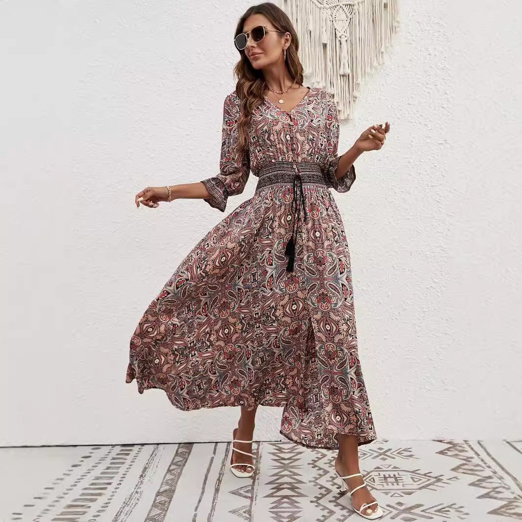 Women's Paisley Print Maxi Dress
