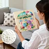 DIY Pearl Painting Flower Umbrella for Home Decor with Frame(25x25cm)