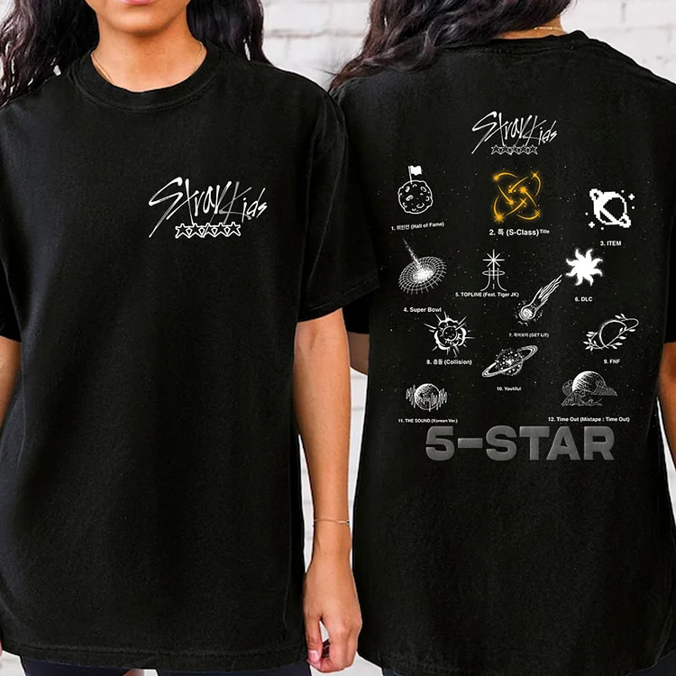 Stray Kids Album ★★★★★ 5-STAR Tracklist Logo T-shirt