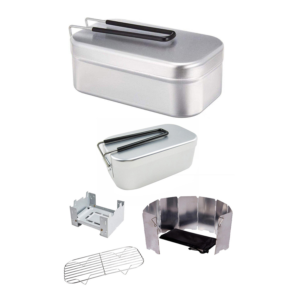 

Portable Lunch Picnic Box Aluminum Outdoor Camping Food Storage Container, Sijiantao, 501 Original