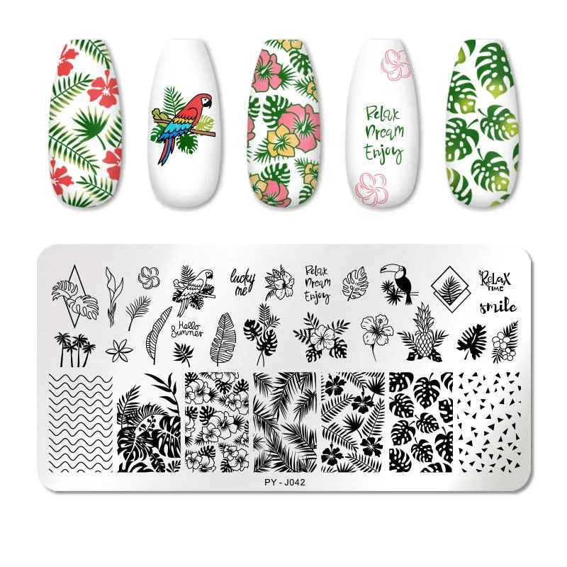 PICT YOU Nail Stamping Plates Christmas Festival Geometric Striped Line Natural Nail Art Stamping Plate Stencil Stainless Steel-Nail Inspo