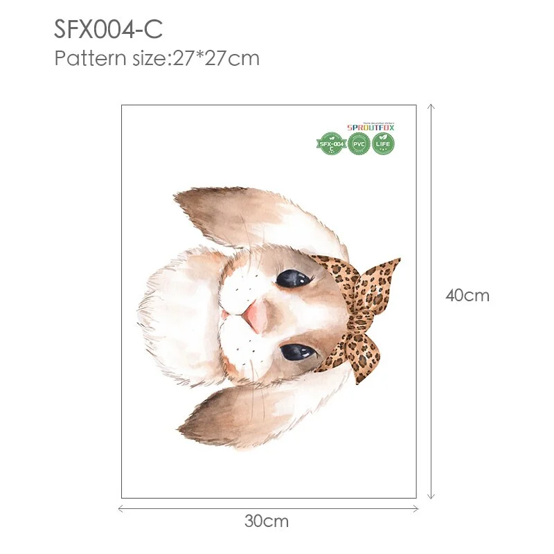 30*40cm Wall Stickers Home Decor Living Room Two Cute Rabbits Removable Home Living Room Decoration Mural Bunny Stickers