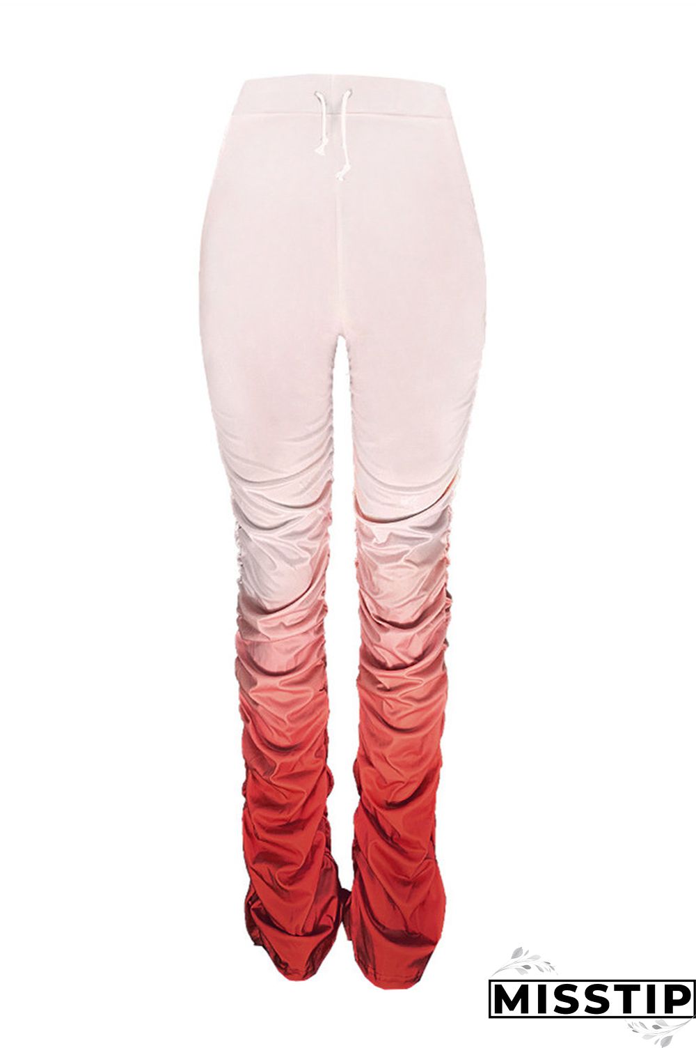 GradientYellow Fashion Casual Gradient Printed Trousers