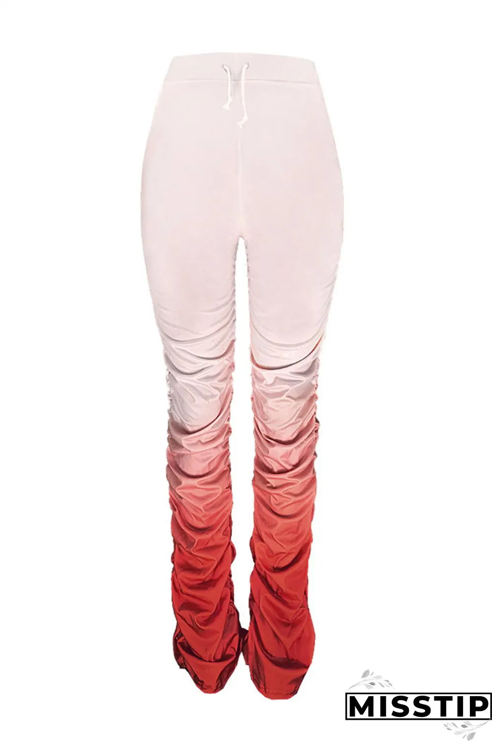 GradientYellow Fashion Casual Gradient Printed Trousers