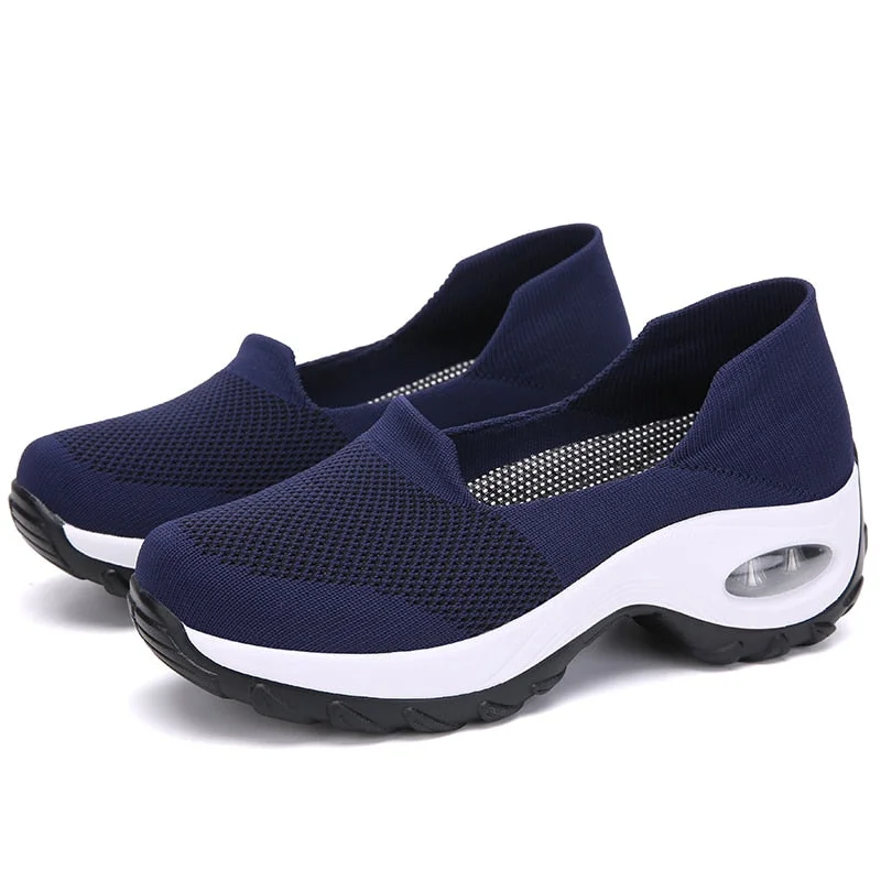 Air Cushion Canvas Pumps for Women Fashion Spring Summer Casual Shallow Boat Shake Shoes Elegant Female Outdoor Sport Shoes