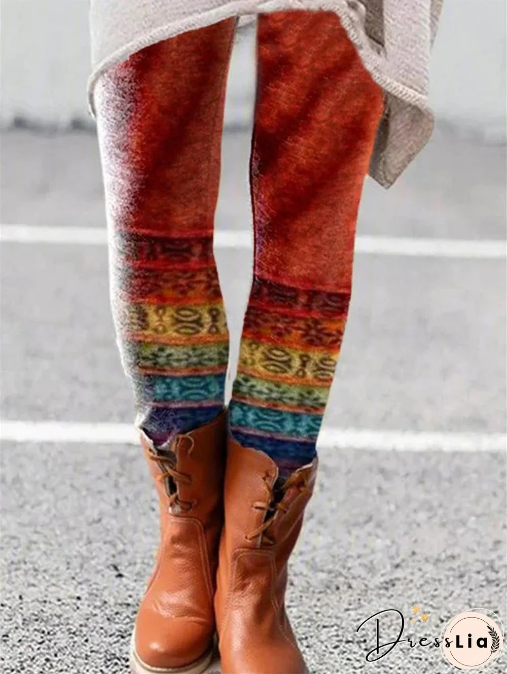 Ethnic Style Printed Leggings Pants