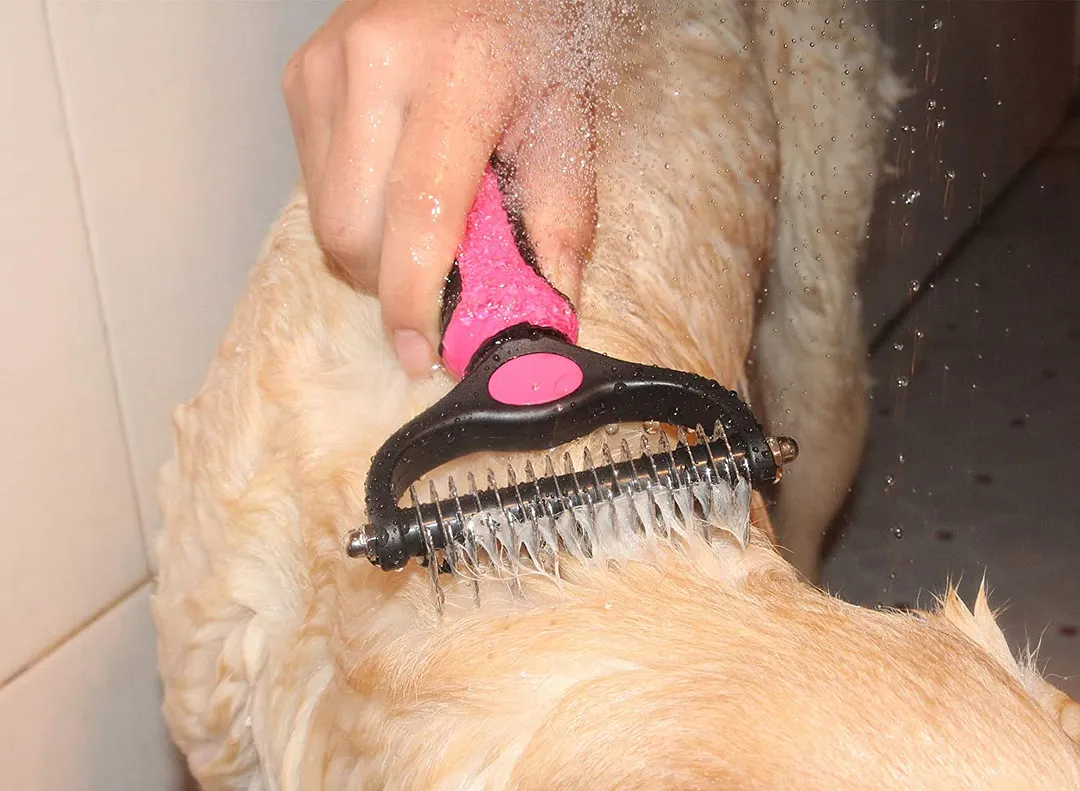  Pet Grooming Double Sided Dematting Undercoat Rake (Big)