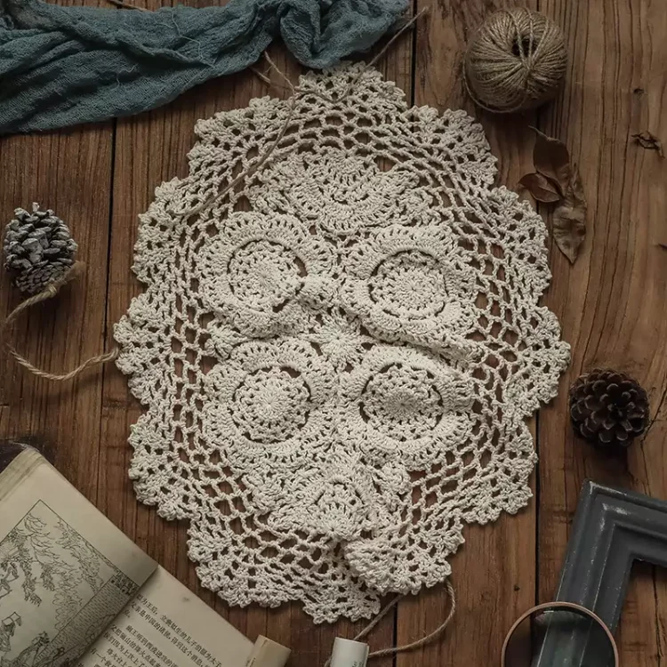 Journalsay Vintage Decor Handmade Crochet Tablecloth