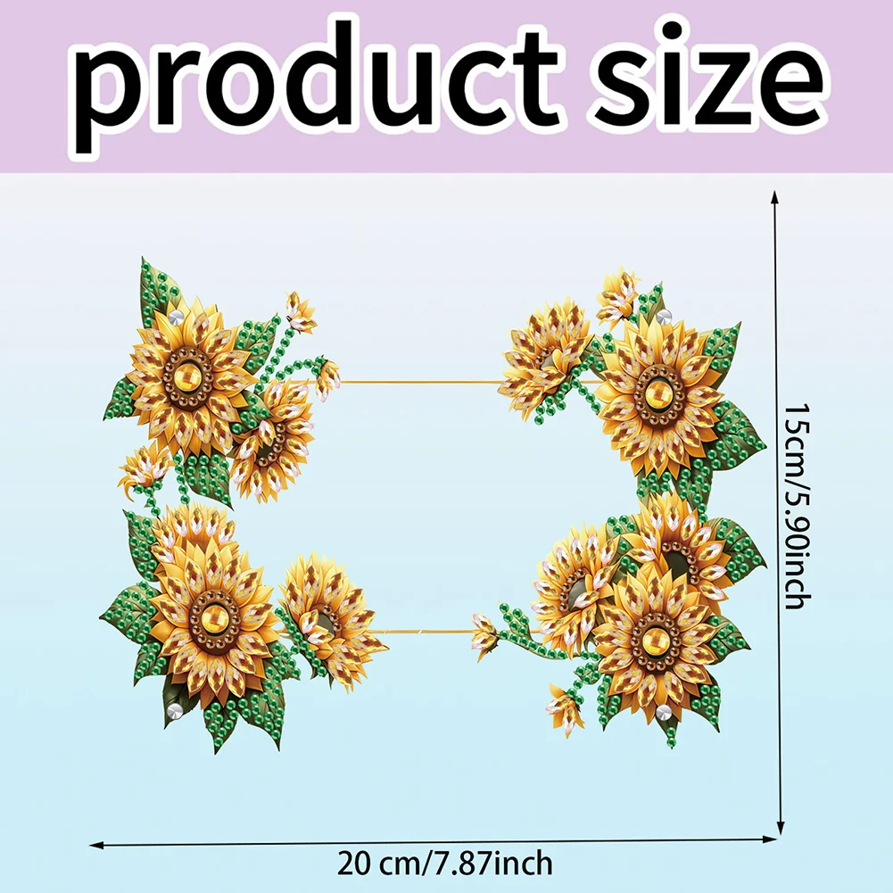 5D DIY Sunflower Acrylic Special Shape Rhinestone Tabletop Photo Frame Kit