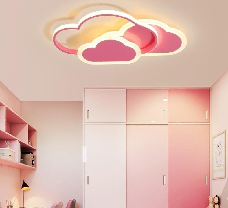 Kids Room LED Chandelier Light For Baby Room Bedroom New Modern Lamp With Remote Control White Pink Color Lustres Lampadario