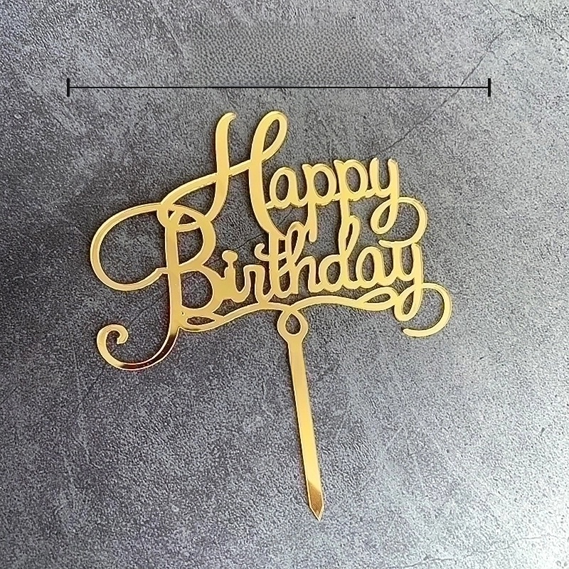 10 Pieces Letter Arylic Birthday Cake Decorating Supplies