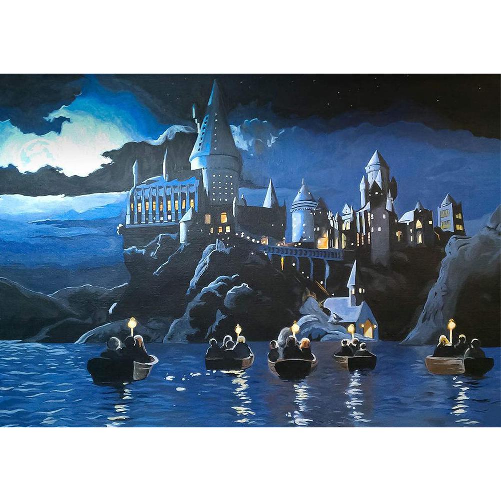 

30x40cm Round Drill Diamond Painting-Circle Halloween Castle, 501 Original