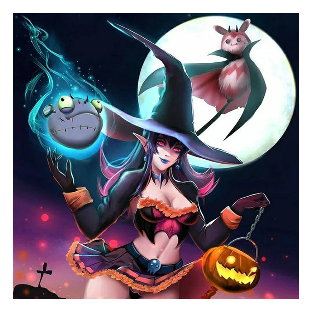 

Witch Decor - 11CT Stamped Cross Stitch - 40*40CM, 501 Original