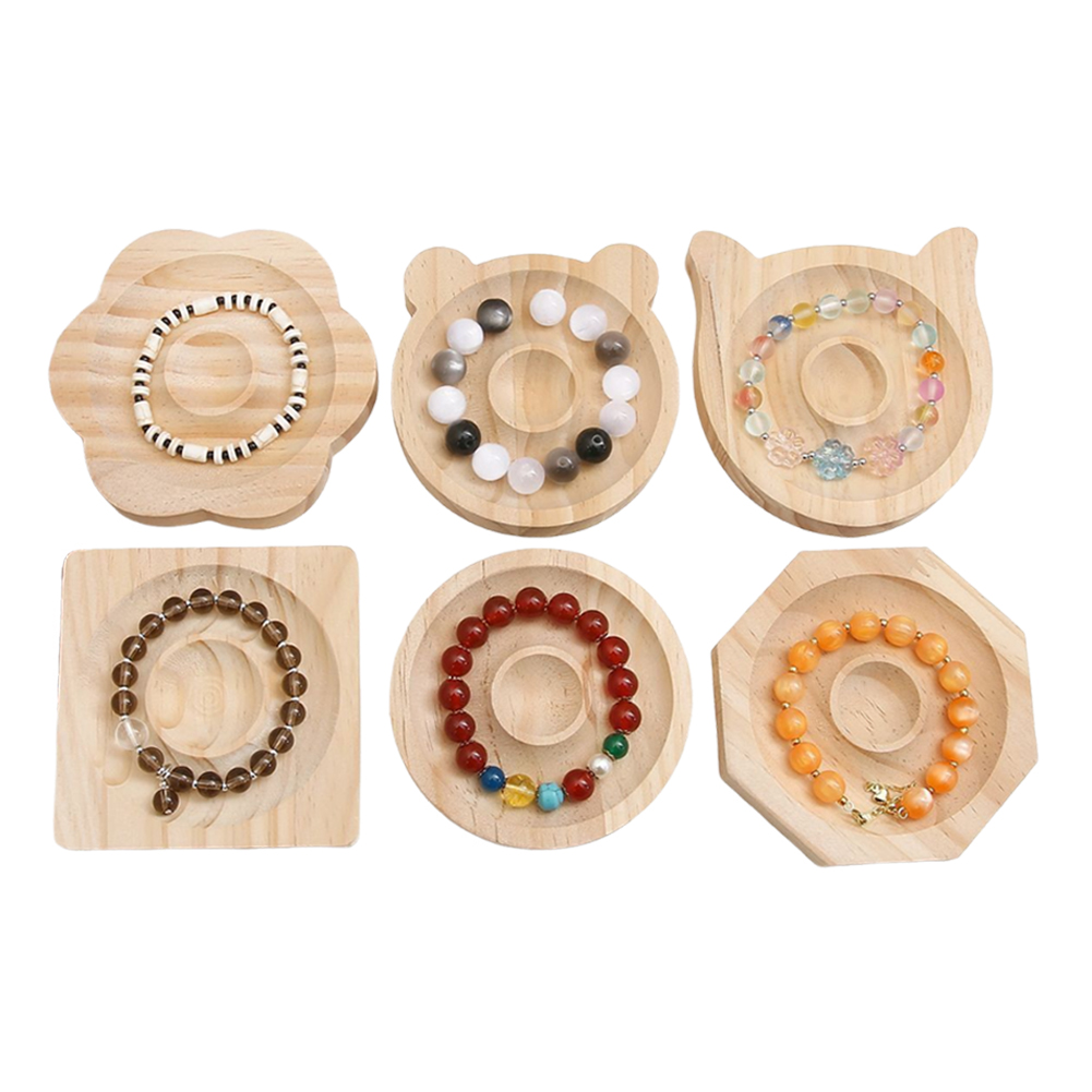 6Pcs Wooden Beading Trays Boards Bracelet Necklace Organizer for Home Store Use