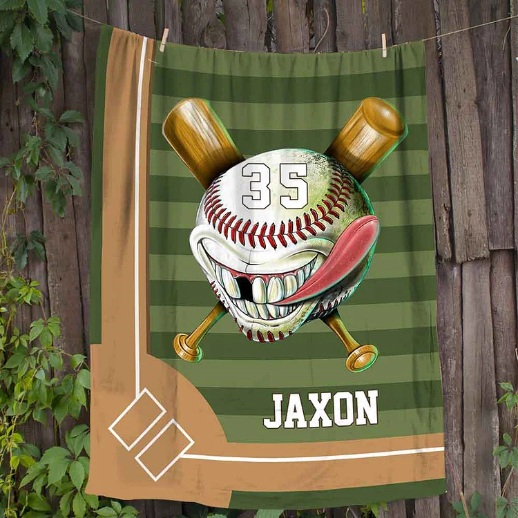 Personalized Baseball Blanket | BKKid657