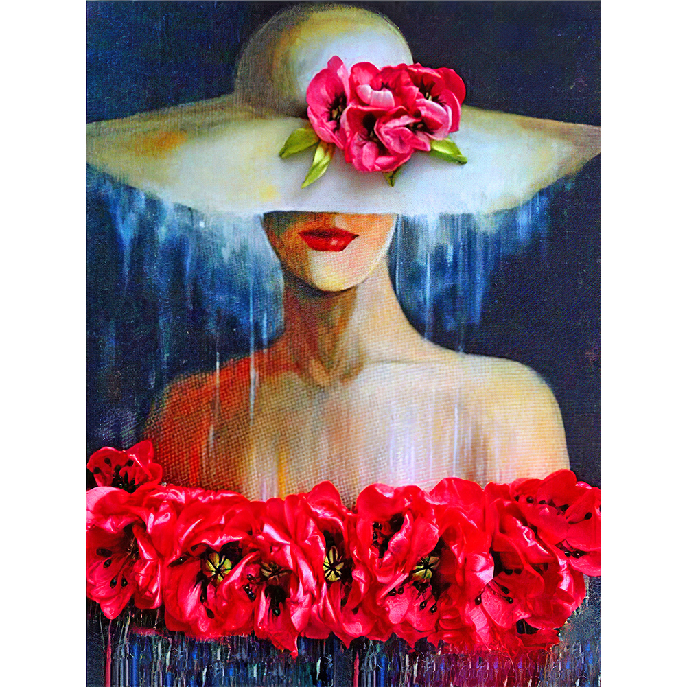 

Woman with Hat - Round Drill Diamond Painting - 30*40CM, 501 Original
