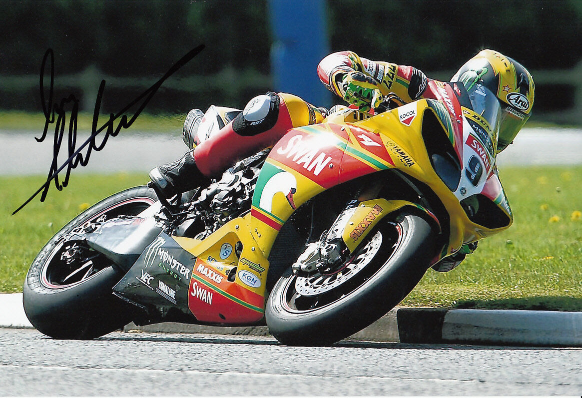 Ian Hutchinson Hand Signed Swan Yamaha Photo Poster painting 12x8 1.