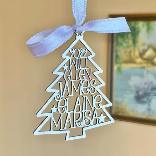 Christmas Tree Family Ornament Personalized 8 Names Christmas Ornament