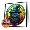 (50*50cm)Stained Glass Halloween - Full Round Drill Diamond Painting