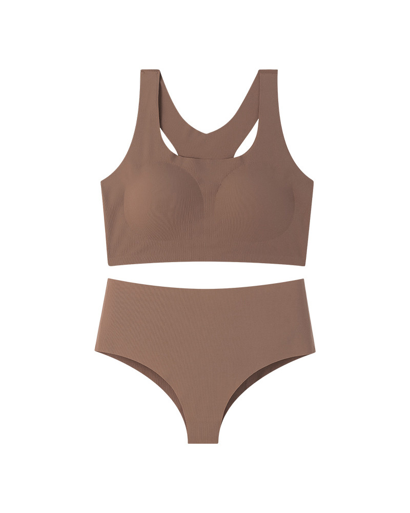 Sexy Push-Up And Gathering Vest-Style Underwear Set