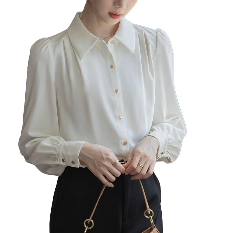 Athvotar Athvotar And Autumn 2025 New Fashion Leisure Long Sleeve White Shirt Female Loose Temperament Work Commuting Professional Dress Shirt