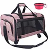 Cat Carrier with Wheels Airline Approved, Pet Dog Carrier with Wheels for Small Dogs, Rolling Cat Carrier for Small Cats Puppy Stroller Detachable and Foldable Pet Travel Bag