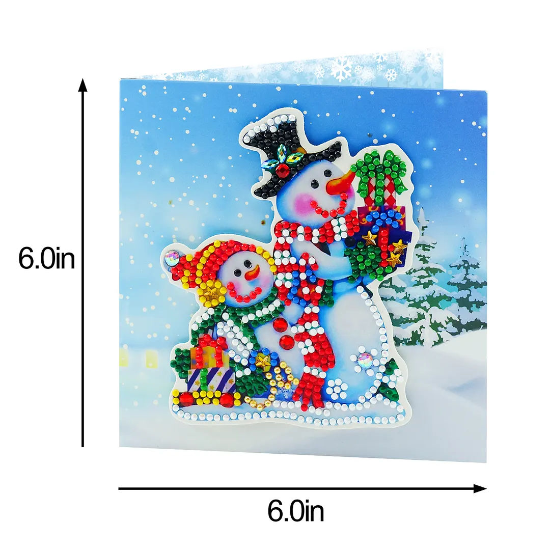 8PCS Christmas Atmosphere DIY Diamond Painting Greeting Card Kits with Envelopes Diamond Art Greeting Cards Diamond Art Cards Kits for Adults DIY Crafts Family Friend Gifts