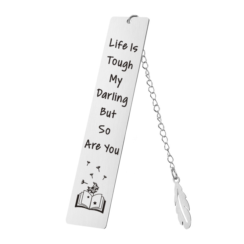 Fashion Creative Metal Stainless Steel Lettering Bookmark