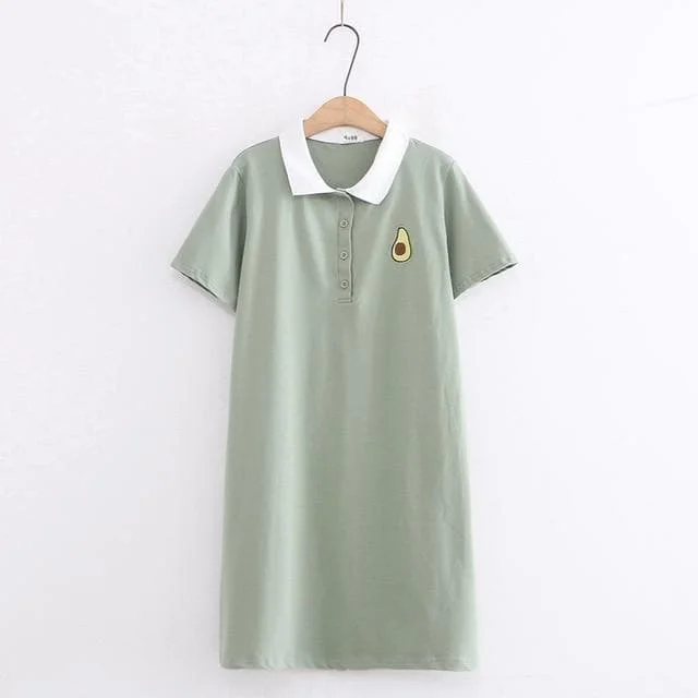 Cartoon Fruit Embroidery Straight Dress SP14959