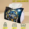 Wolf Dreamcatcher DIY PULeather Diamond Painting Tissue Box for Adults Beginners Gem Art Painting Napkin Holder for Living Room Bedroom Bathroom Table Decor