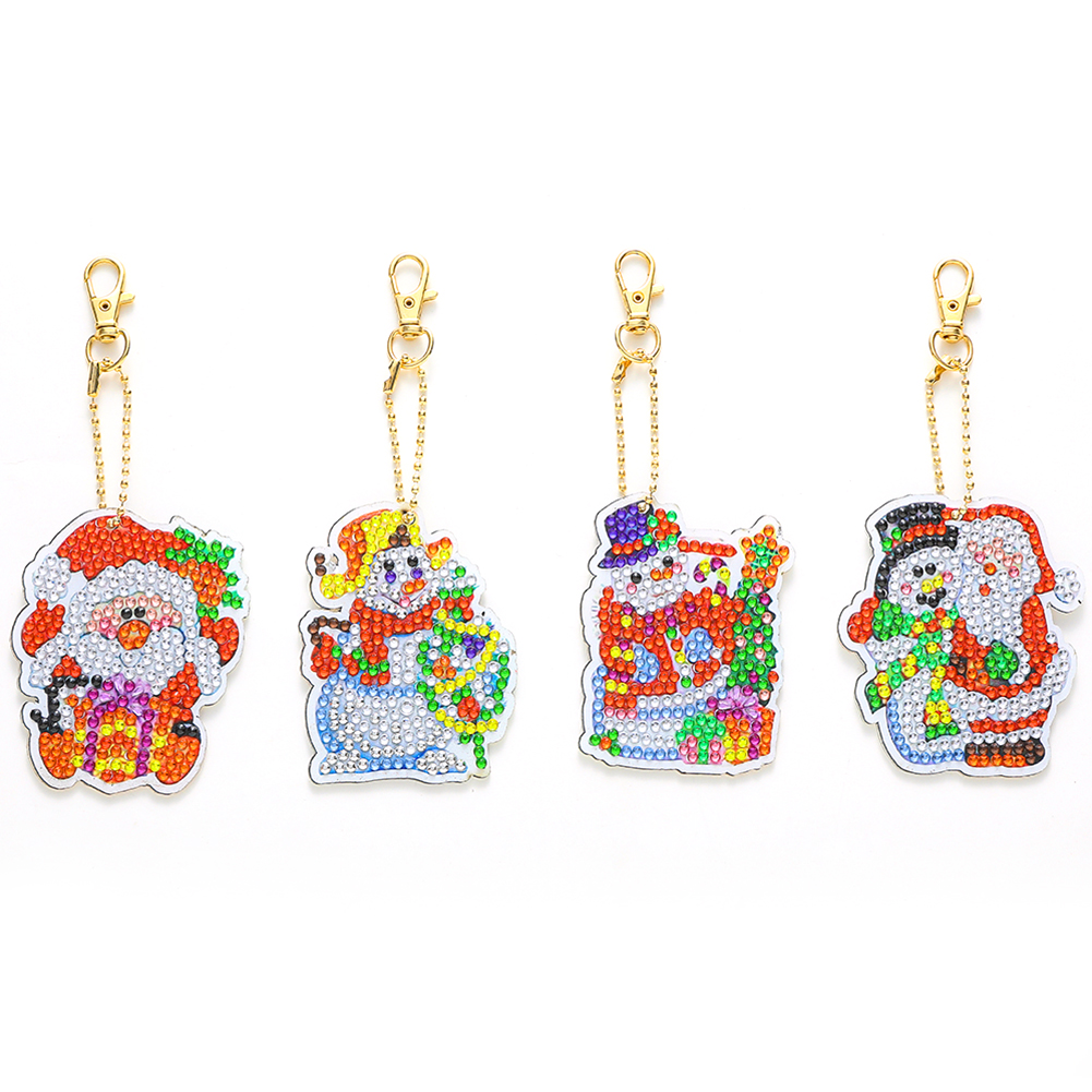 

4pcs Christmas Double Sided - 5D DIY Craft Keychain, 501 Original