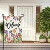 DIY Diamong Painting Double Sided Drills Garden Flags Outdoor Decor Holiday Garden Decorations Kit(Welcome Flower)