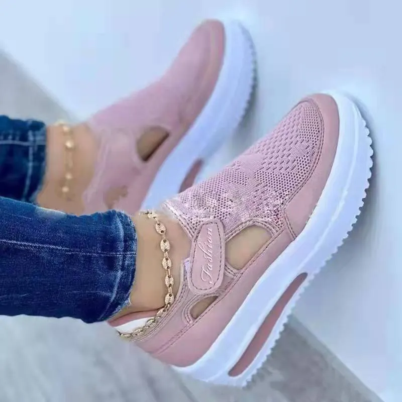 Breakj Breakj Casual Single-Shoe Women In The Spring Of 2025 New Light Bleed Magic Stick Thick Bottom Breathable Daily Single Shoes