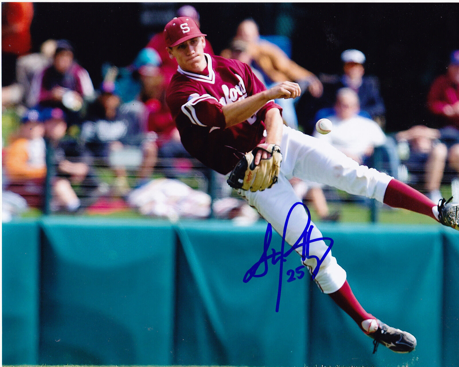 STEPHEN PISCOTTY STANFORD CARDINALS ACTION SIGNED 8x10