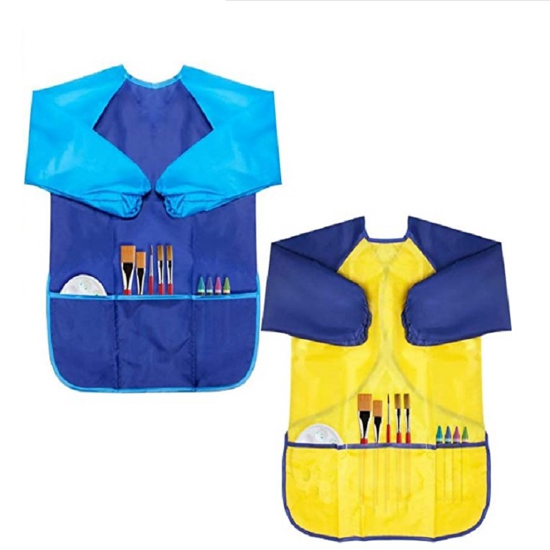 

Children s polyester taffeta 210t long sleeve apron, Blue, 501 Original