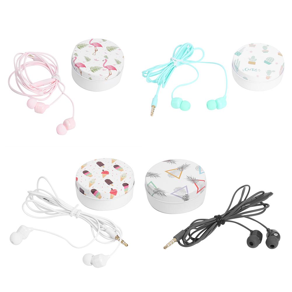 

Cartoon In-ear Headphones with Color Earphones Organizer Hard Storage Case, Black, 501 Original