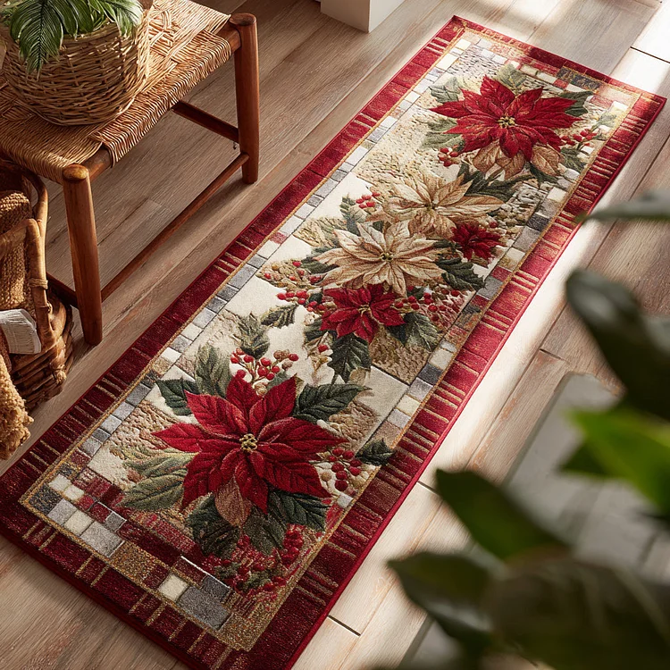Classic Poinsettia Runner Carpet NCU0HH970