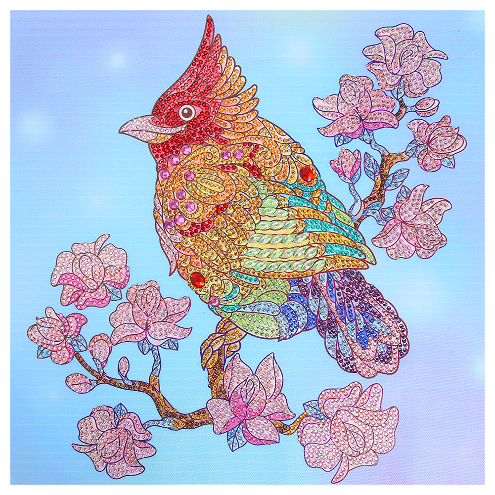 

35*35CM - Special Shaped Diamond Painting - Flower Parrot, 501 Original
