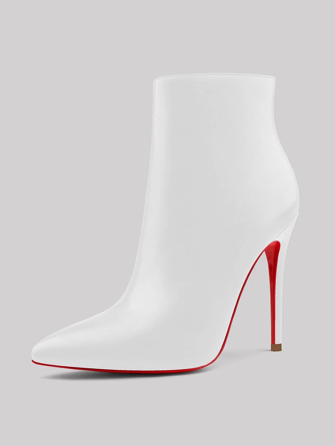 4.72" Women's Ankle Boots Closed Pointed Toe Stilettos Booties Red Bottom Heels Matte Shoes