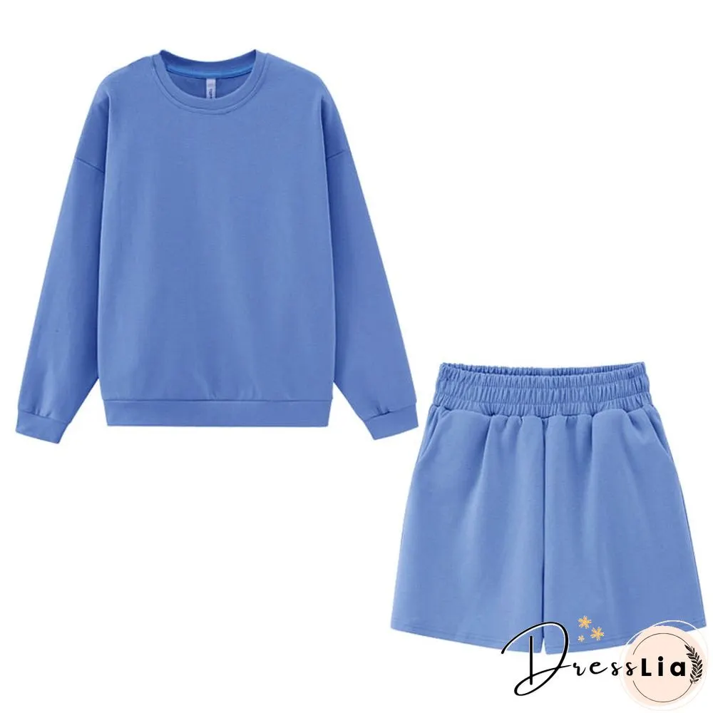 Toppies Autumn Shorts Set Women Tracksuits Oversize Sweatshirts High Waist Shorts Female Two Piece Set