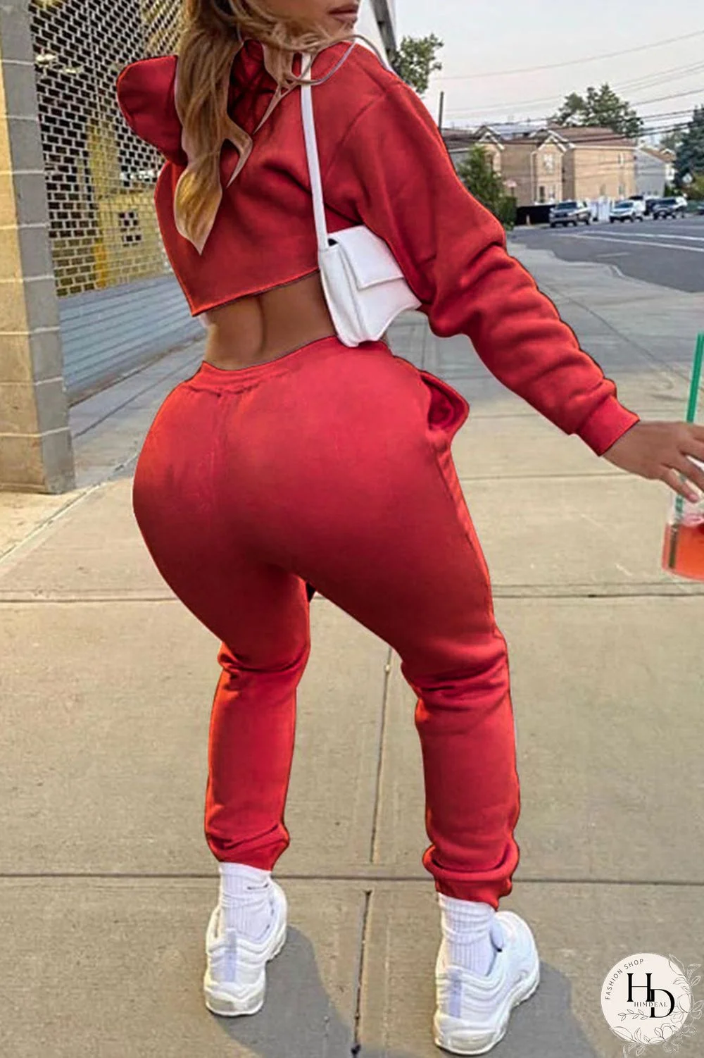 Yellow Casual Solid Split Joint Hooded Collar Long Sleeve Regular Sleeve Short Two Pieces