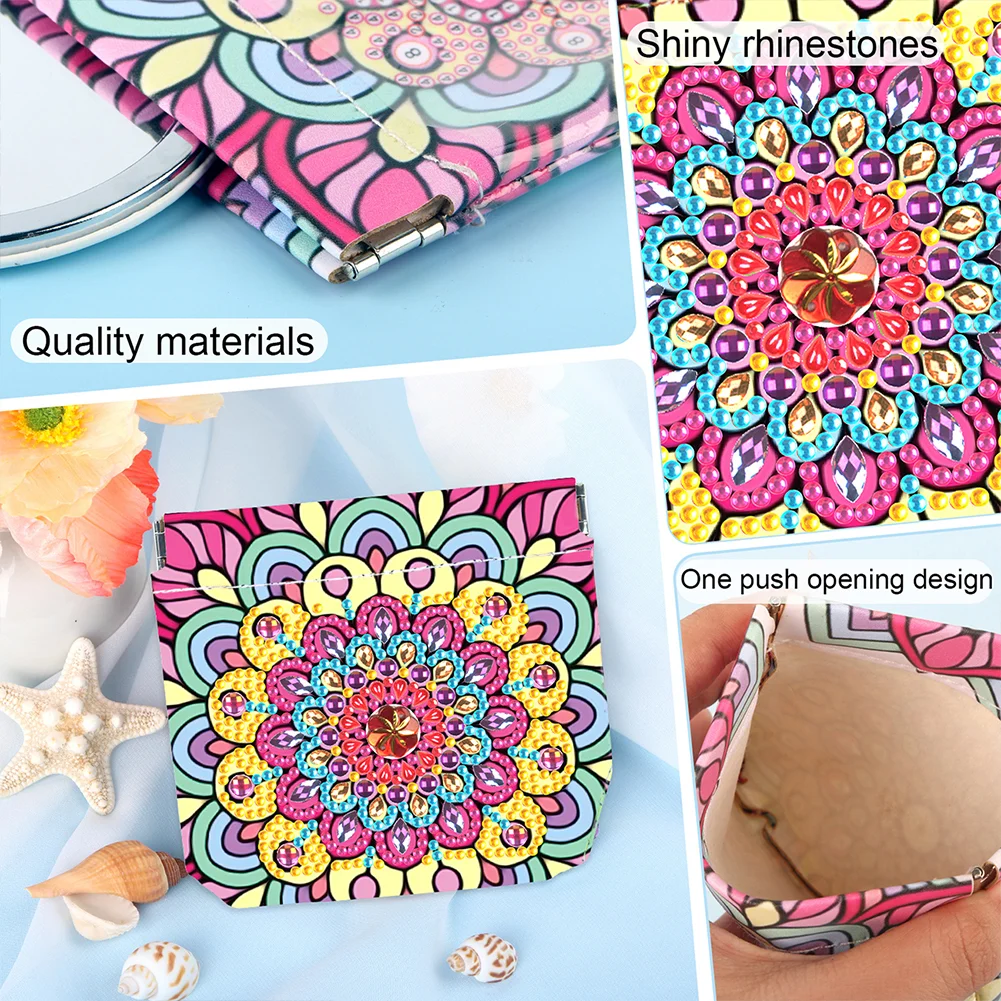 5D DIY Mandala PU Partial Special Shaped Diamond Painting Wallet Gifts for Women