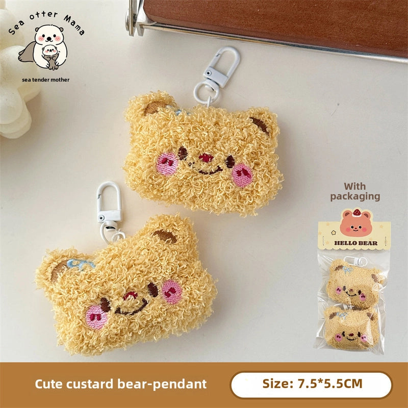 Cute Speechless Bear Doll Pendant Brooch Girl Heart Backpack Clothing Accessories Keychain Pendant