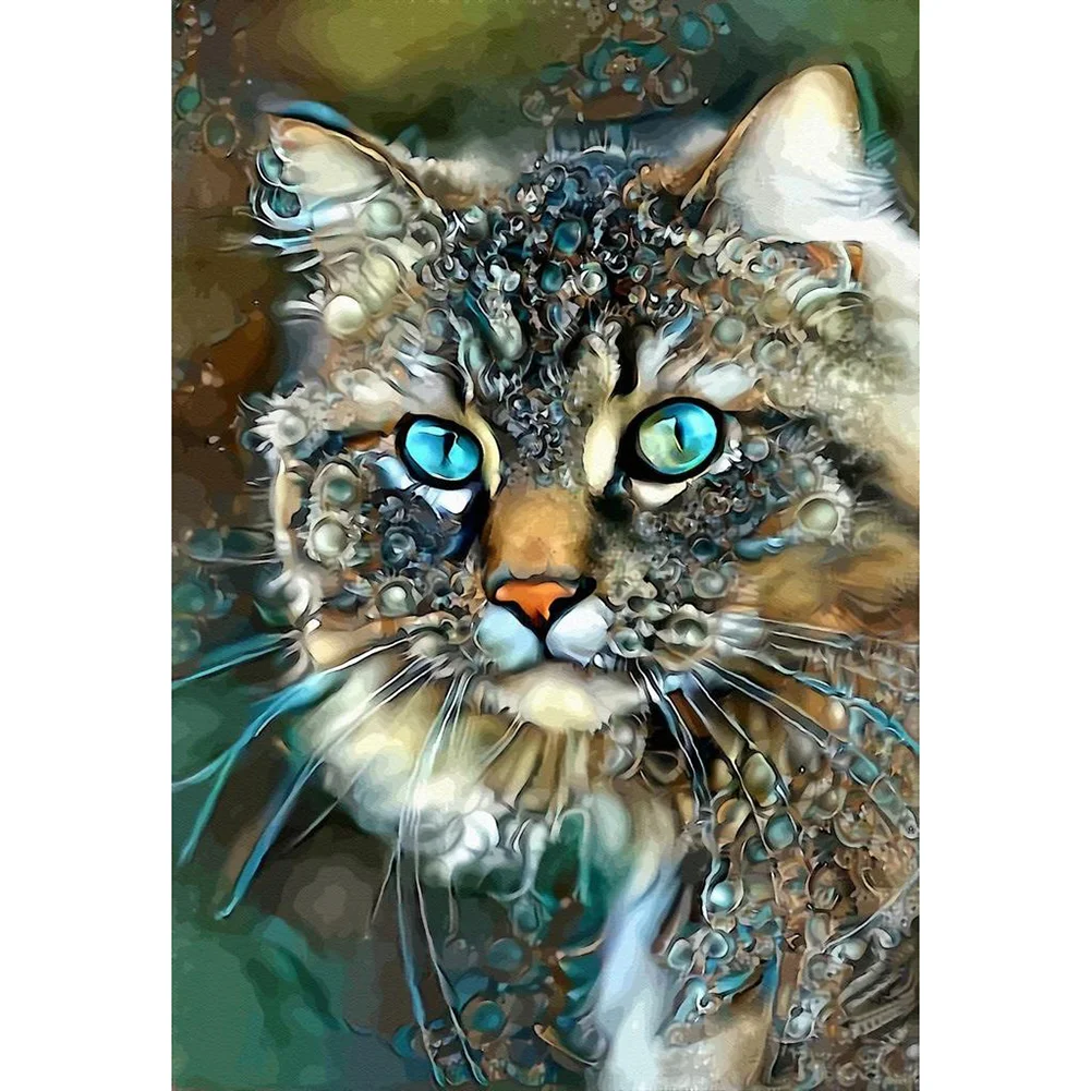 Blue Cat - Full Round - Diamond Painting(30*40cm)