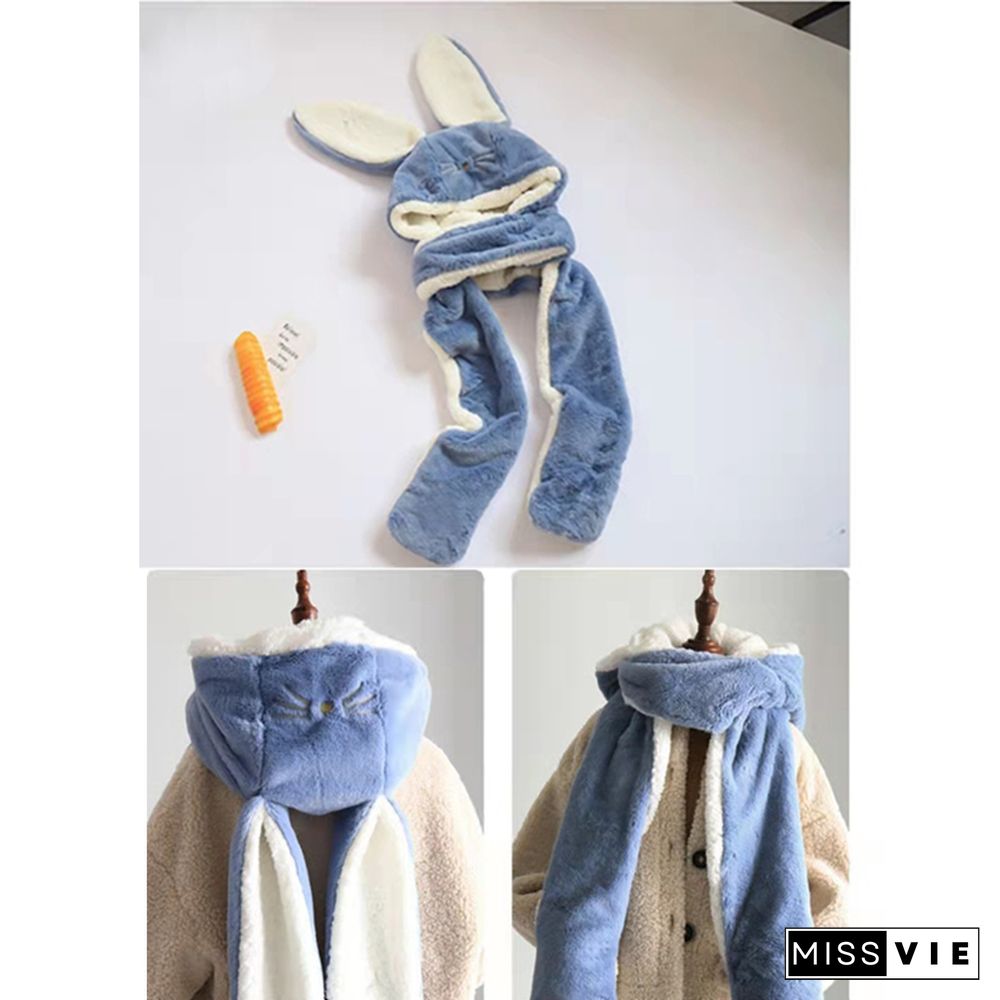 Long Rabbit Ears Hat Scarf Gloves Warmer