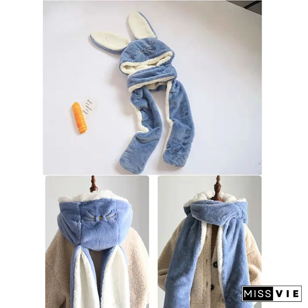 Long Rabbit Ears Hat Scarf Gloves Warmer