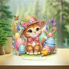 (US Only)2D Flat Print Easter Cat 5D DIY Table Top Diamond Painting Ornament Kits