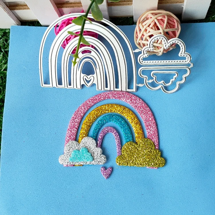 New Rainbow Clouds metal cutting die mould scrapbook decoration embossed photo album decoration card making DIY handicrafts